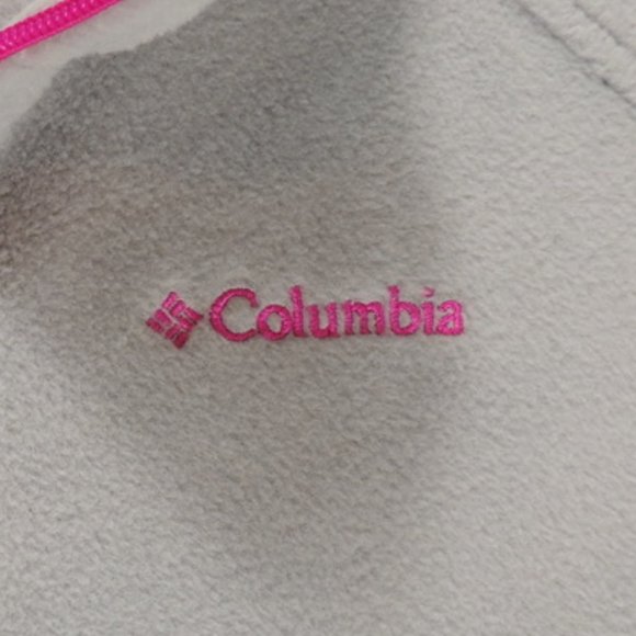 🌟🎉HP🌟🎉Columbia Youth Gray Fleece Pink Zip Size L (14/16) - Picture 5 of 12